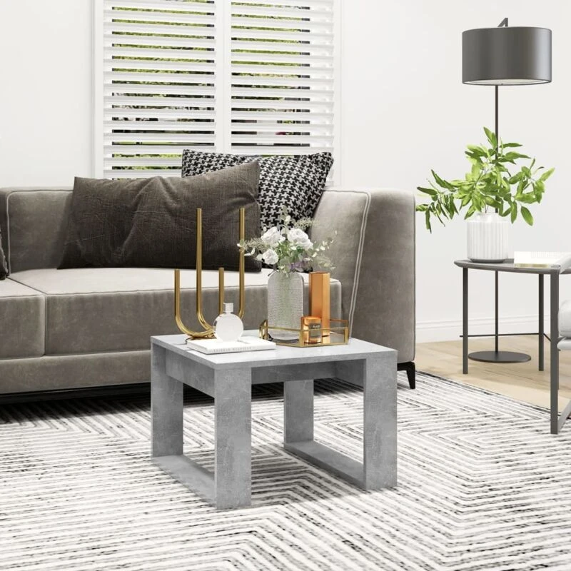Image of VIDAXL Vidaxl - Side Table Concrete Grey 50x50x35cm Engineered Wood 8720286611630