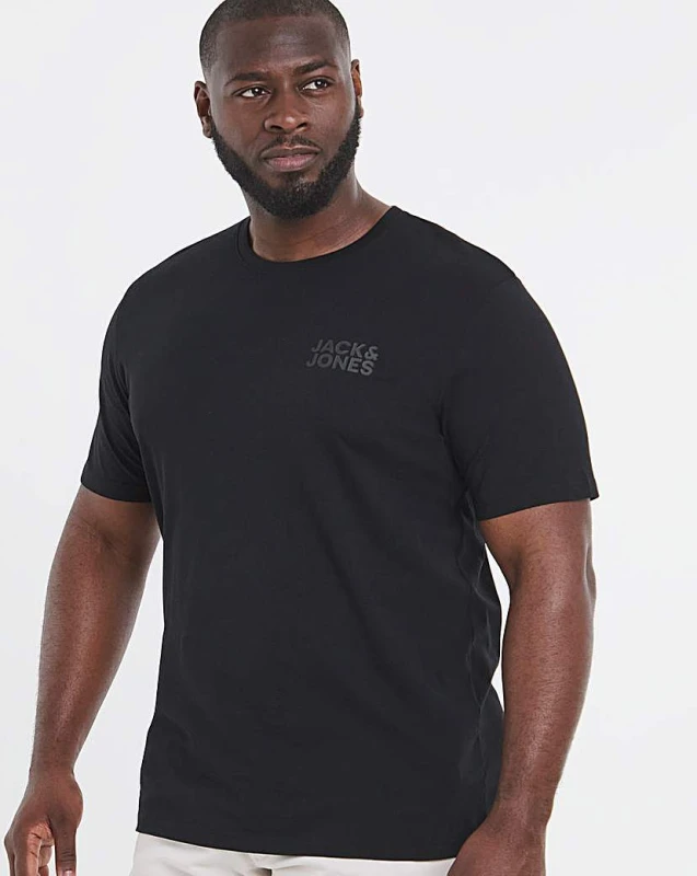 Image of jack & jones Jack & Jones Corp Logo T-Shirt - Black - JACK & JONES - Size: 2XL(53) Black Male 2XL(53) LM07904