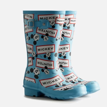 Image of Hunter X Disney Original Kid's Disney Wellington Boots - Borealis Blue - UK 2 Kids