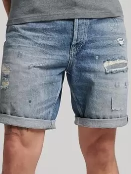 Image of Superdry Vintage Denim Shorts, Light Denim, Size 32, Men