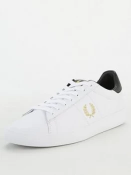 Image of Fred Perry Spencer Leather Trainers - White, Size 10, Men