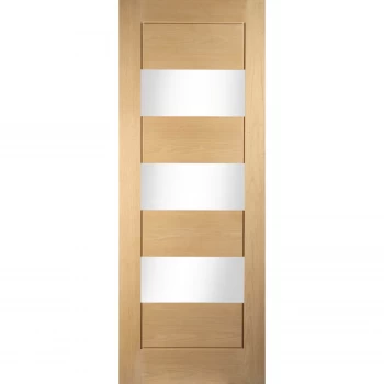 Image of Horizontal 3 Lite White Oak Veneer Internal Door - 762mm Wide