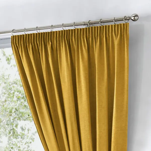 Image of Fusion Fusion Dijon Blackout Thermal Lined Curtains - Ochre