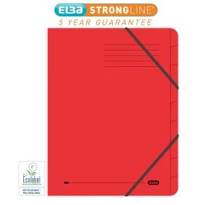 Image of Elba Boston Foolscap Part File Pressboard Elasticated 9 Part Red Pack of 5
