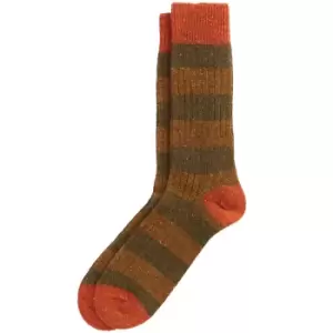 Image of Barbour Mens Houghton Stripe Socks Olive/Butternut Medium