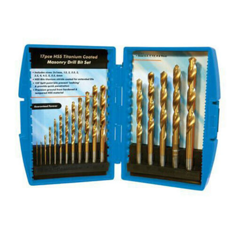 Image of Loops 17 Piece Titanium Coated HSS Drill Set 1mm 9mm Bits Power Drill Accessory Multi