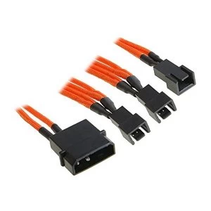 Image of BitFenix Alchemy Molex to 3pin x3 Fan adaptor 12V 20cm - Orange
