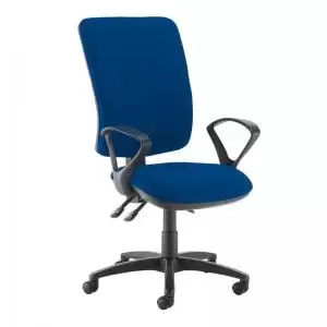 Image of Senza extra high back operator chair with fixed arms - Curacao Blue