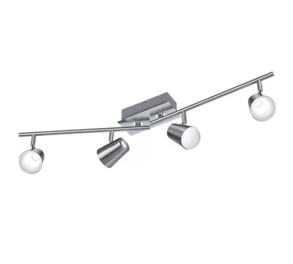 Image of Narcos Modern 4 Light Ceiling Spotlight Bar Nickel Matt 3000K