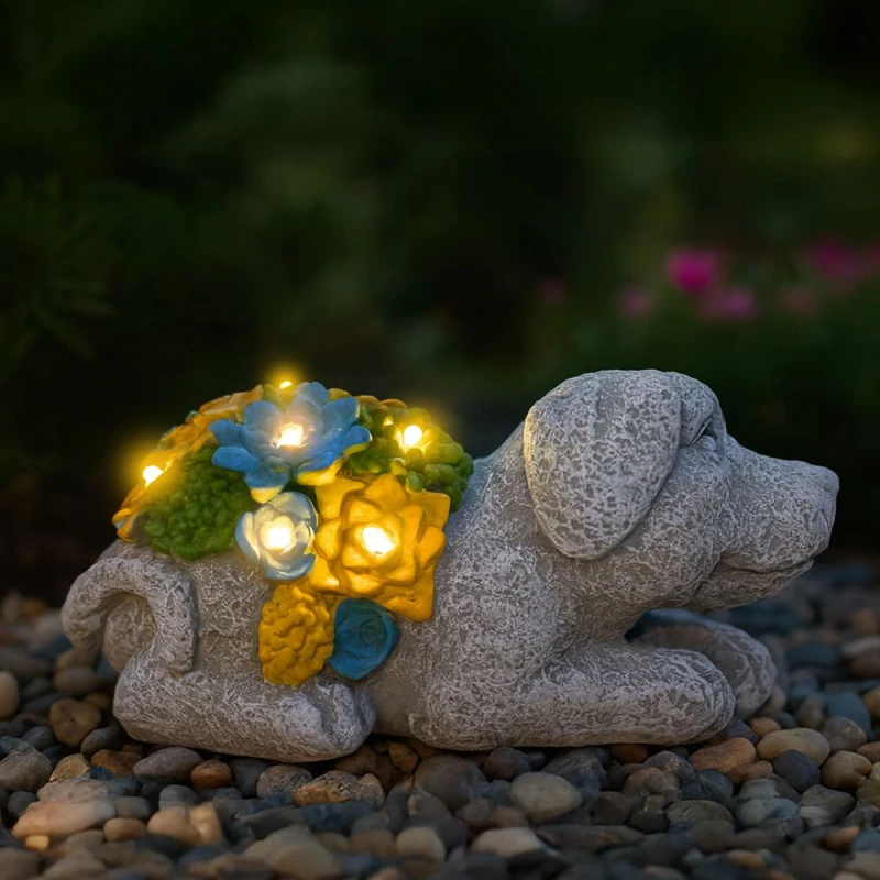 Image of ILFD Group Ltd Solar Dog Garden Ornament 20Cm / 8" - Pack Of 12