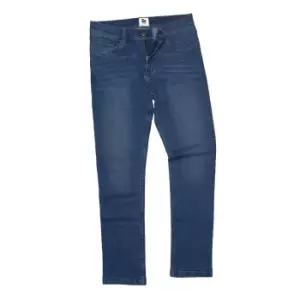 Image of AWDis So Denim Mens Leo Straight Fit Jeans (30R) (Mid Blue Wash)