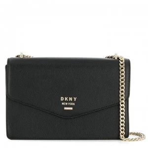 Image of DKNY Whitney Flap Over Shoulder Bag - Black/Gold BGD