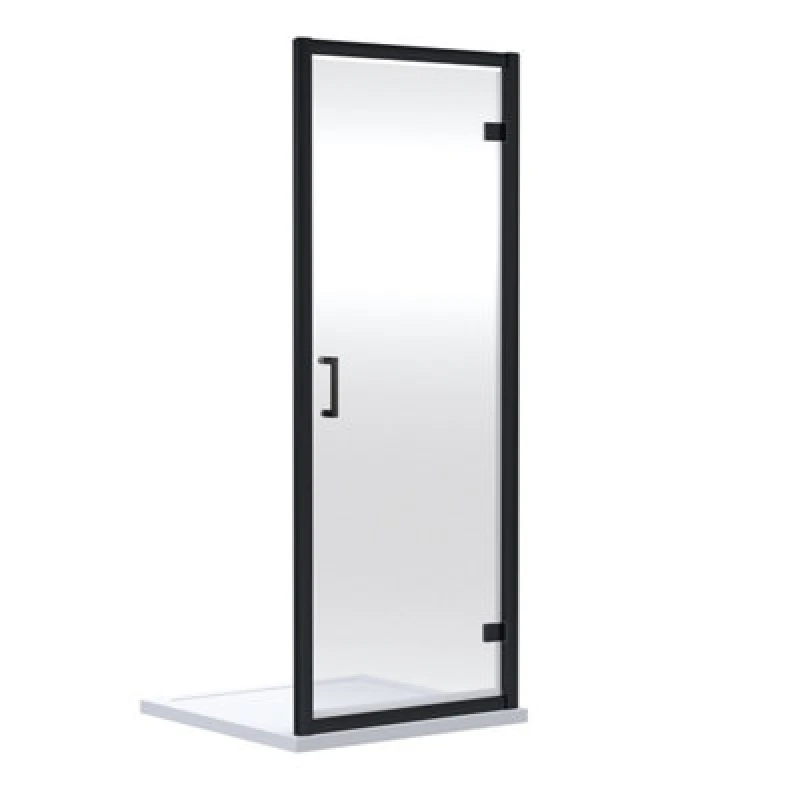 Image of nuie Rene 1900 x 700mm Hinged Shower Door - Black SMHD70BP-E6