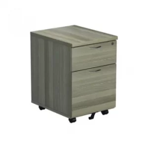 Image of Jemini Grey Oak 2 Drawer Mobile Pedestal Dimensions W404 x D500 x