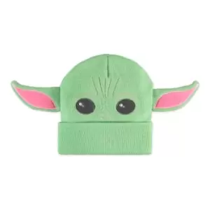 Image of Star Wars The Mandalorian Grogu Children'S Novelty Turn-Up Beanie, Green (Kc362605Stw)