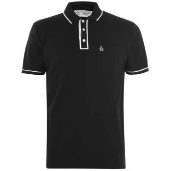 Image of Original Penguin Original Short Sleeve Tipped Polo Shirt - Black