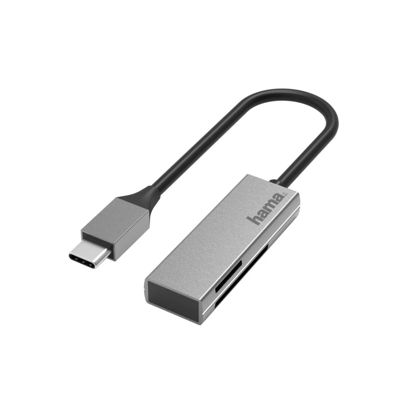 Image of Hama Hama USB-C Alu Card Reader Super Speed USB 3.0 SD SDHC SDXC Standard and Micro HAM-437921