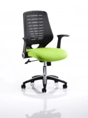 Image of Relay Task Operator Chair Bespoke Colour Black Back Lime