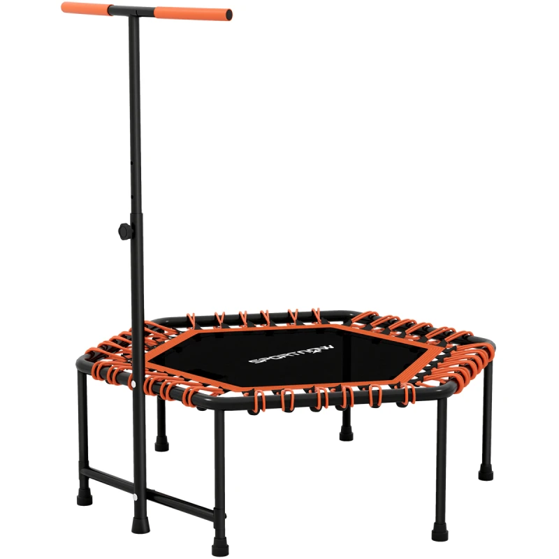 Image of SPORTNOW 45" Fitness Trampoline with Adjustable Handle, LED Lights, Orange A71-047V01OG