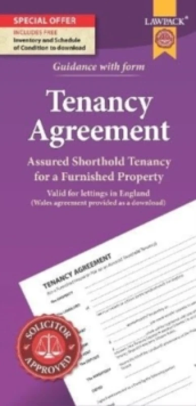 Image of Furnished Tenancy Agreement Form Pack : How to Create a Tenancy Agreement for an Furnished House or Flat in England Paperback / softback