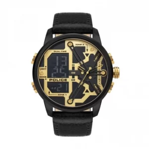 Image of Police Marsden Watch with Black Leather Strap