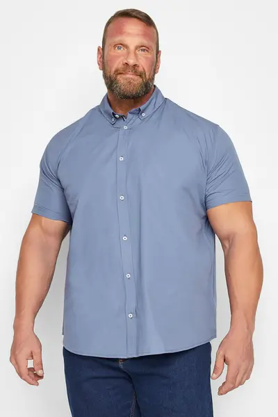 Image of BadRhino Poplin Shirt Mid Blue