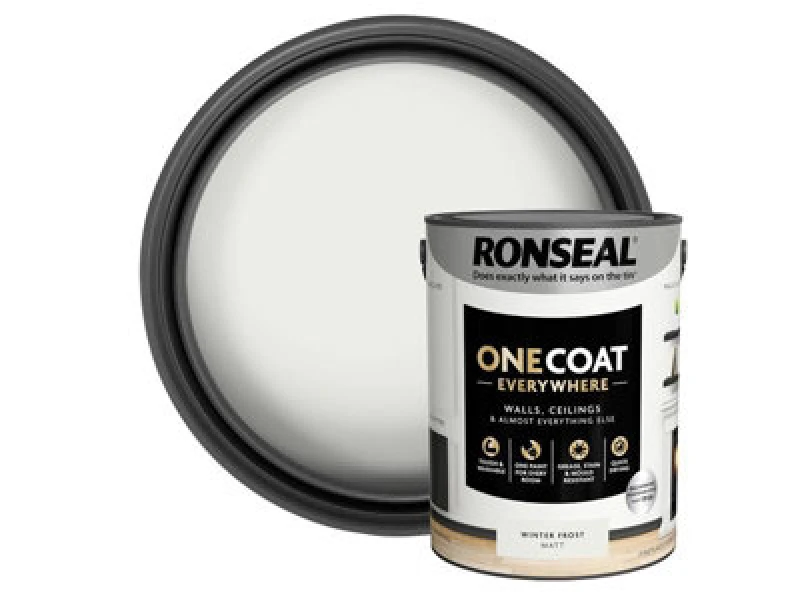 Image of Ronseal One Coat Everywhere Multi Surface Matt Paint Winter Frost - 5L Grey