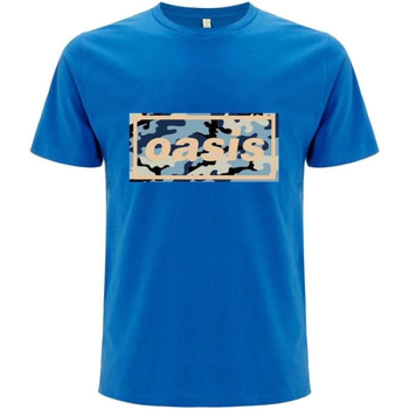 Image of Oasis Oasis Men Camo Logo T-Shirt in Blue Size: Small Blue S Male 5063238345874