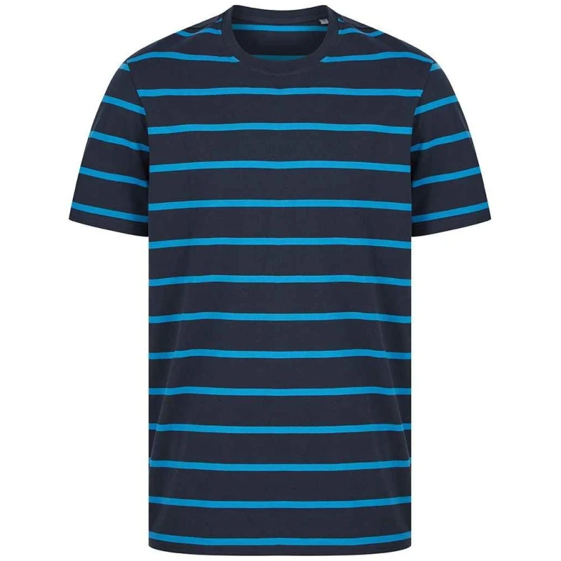 Image of Front Row Mens Striped T-Shirt in Dark Navy Size: XS Dark Navy Male XS