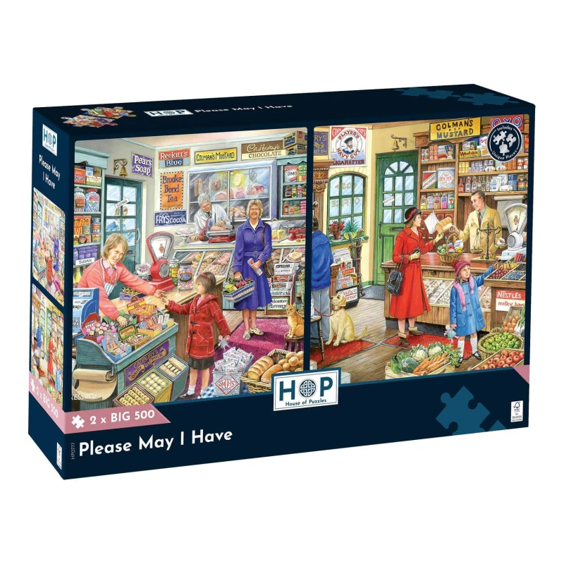Image of The House Of Puzzles Please May I Have - 2 x BIG 500 Piece Jigsaw Puzzle Multicolor Unisex 500 Piece