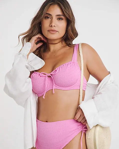 Image of Boux Avenue Boux Avenue Amalfi Plunge Bikini Top Pink Female 34E QV89317