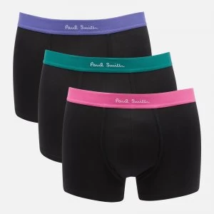 Image of Paul Smith Mens 3 Pack Contrast Waistband Trunks - Blue/Pink/Green - S