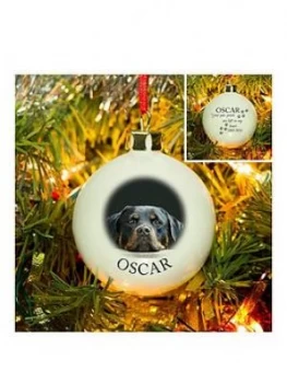 Image of Personalised Pet Memorial Bone China Bauble