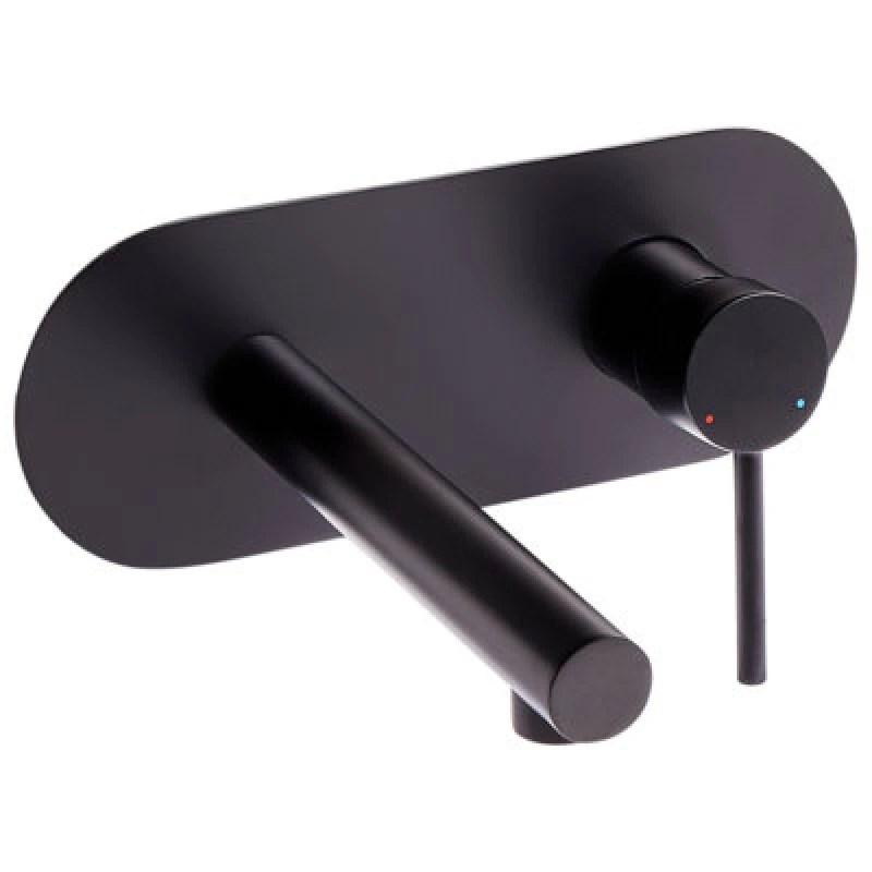 Image of Beliani Wall Mounted Basin Mixer Tap Clavijo Brass Black