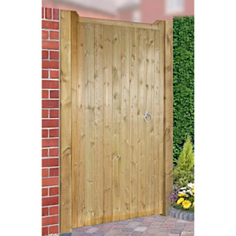Image of Burbage Iron Craft Drayto Tall Single Wooden Garden Gate 750mm Wide X 1800mm High Dr50