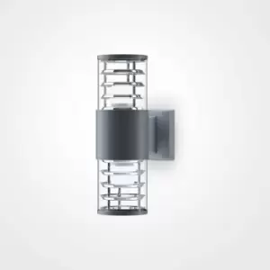 Image of Maytoni Maytoni Bronx 2 Light Outdoor Modern Wall Lamp Grey, 32cm, E27 IP54