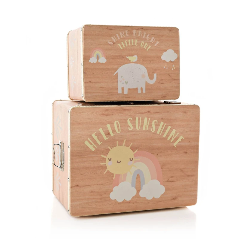 Image of Petit Cheri Set of 2 MDF Storage Boxes Multi