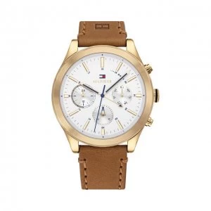 Image of Tommy Hilfiger Silver And Brown 'Ashton' Watch - 1791742 - multicoloured