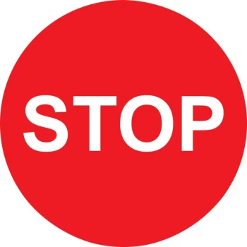 Image of FM16 Floor Marker Stop PVC Film Sign - 430 X 430MM