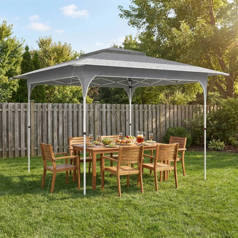 Image of OUTSUNNY 3.5 x 3.5 m Pop Up Gazebo, UPF50+ One-Touch Party Tent in Dark Grey Size: 3.5m Dark Grey Unisex 3.5m