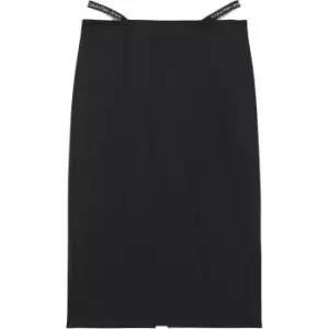 Image of Calvin Klein Jeans Logo Waistband Milano Skirt - Black