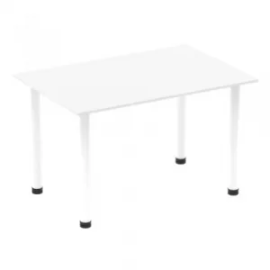 Image of Impulse 1400mm Straight Table White Top White Post Leg I003688