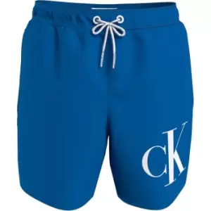 Image of Calvin Klein Monogram Boys Swim Shorts - Blue