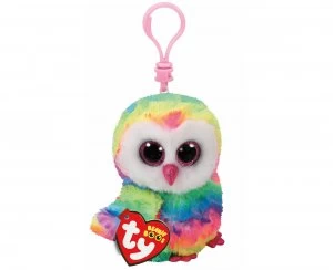 Image of ty Owen Owl Beanie Boo Clip Keyring