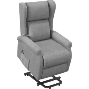 Image of HOMCOM Power Lift Chair for the Elderly Fabric Recliner Armchair w/ Remote Grey - Grey