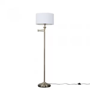 Image of Sinatra Brass Floor Lamp with Large White Reni Shade
