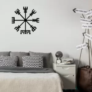 Image of Vegvisir Black Decorative Metal Wall Accessory