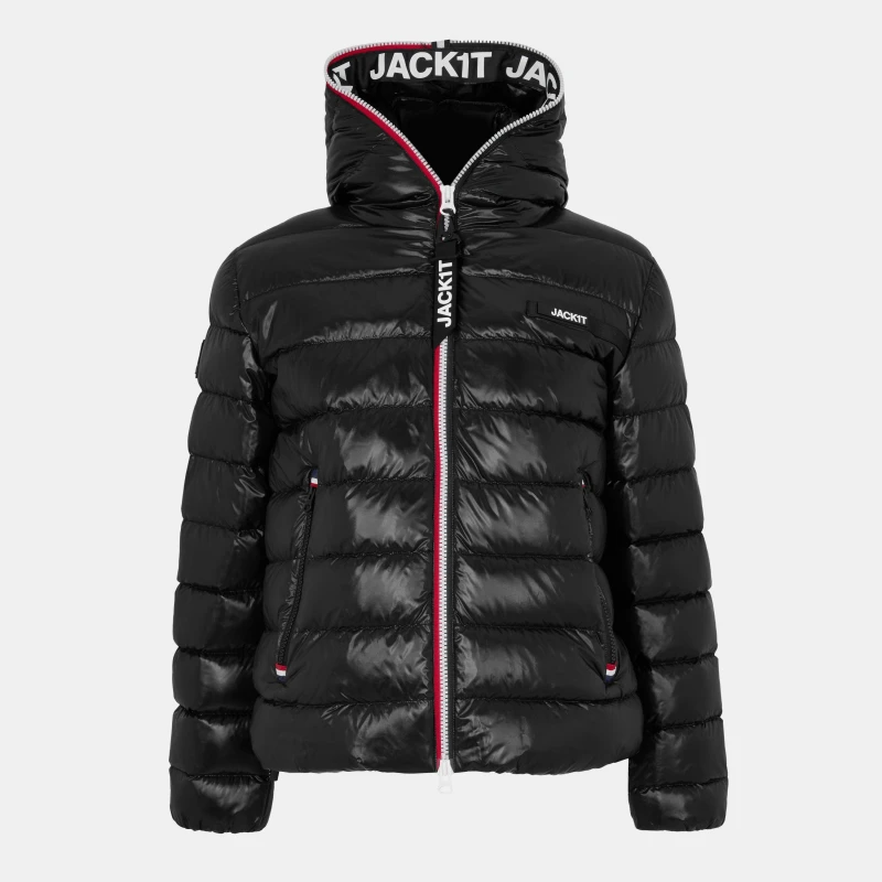 Image of Jack1t Mens Hooded Insulated Medium Puffer Jacket Black male Medium