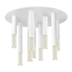 Image of Zumaline One Integrated LED Semi Flush Ceiling Light, Matt White, 9 Light, 4050lm, 3000K