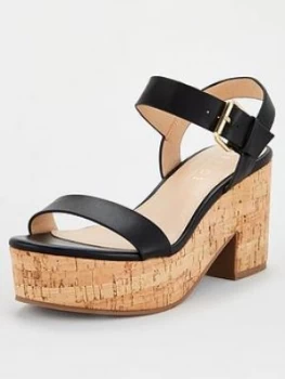Image of Office Mimi Cork Barely There Sandal - Black